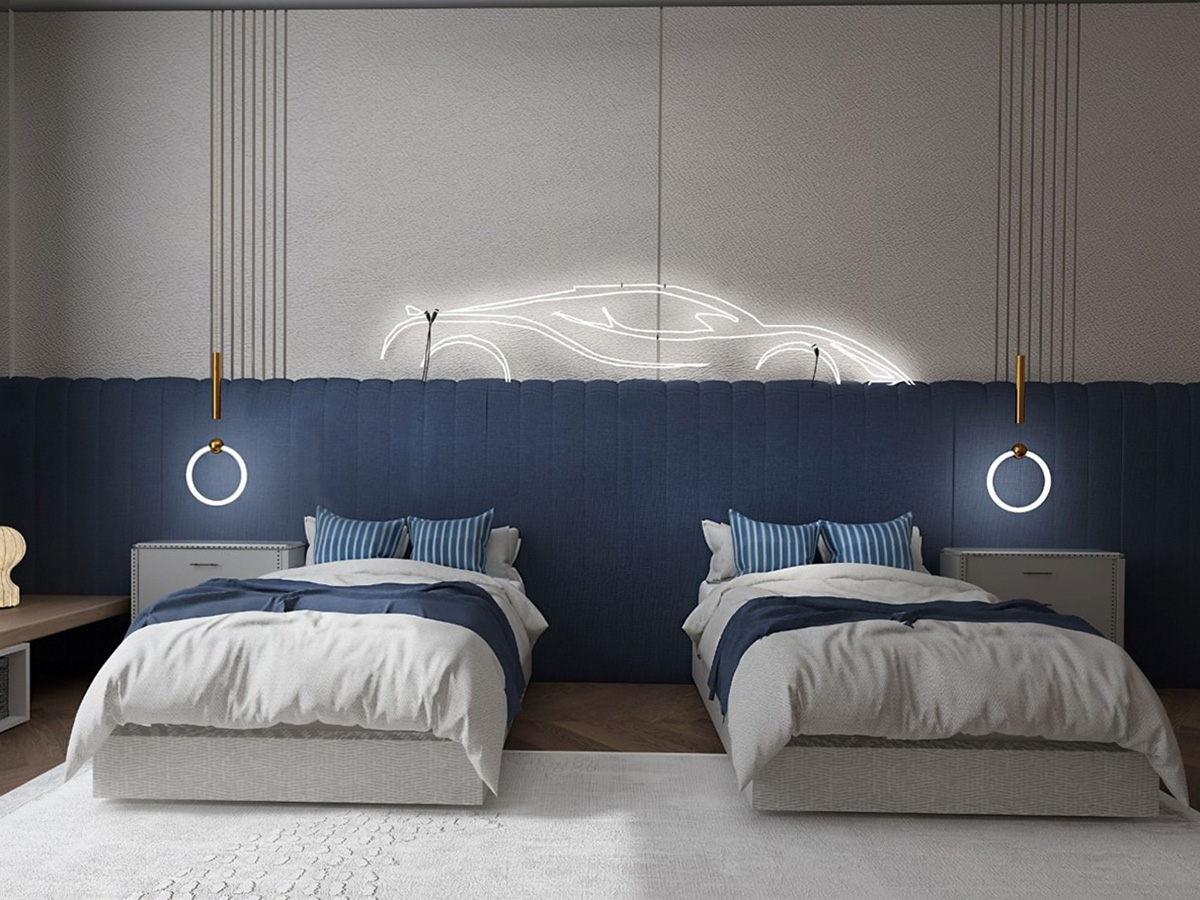 contemporary modern design boy cars bedroom interior design abudhabi dubai