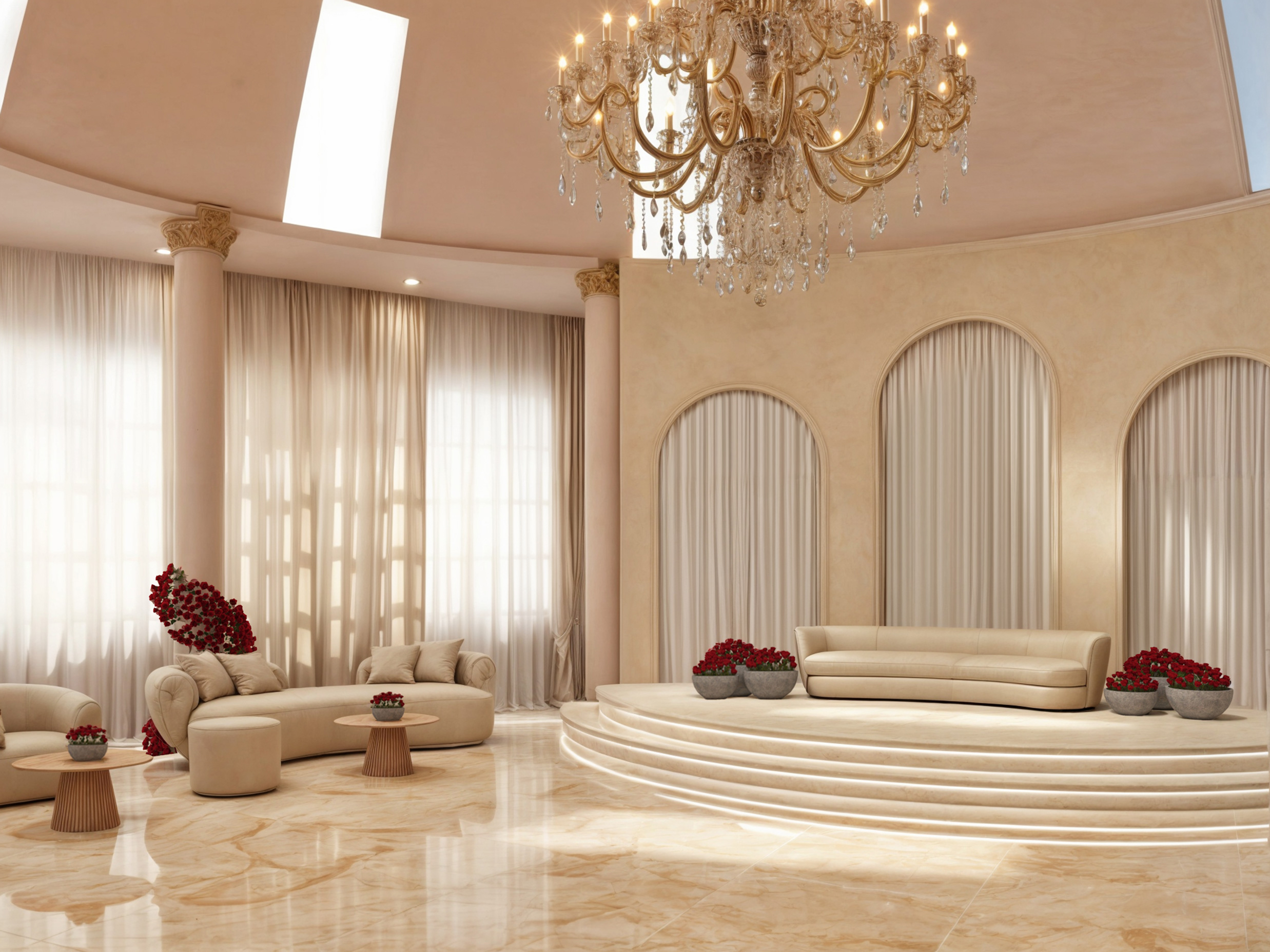 luxury classic royal wedding dubai interior design abudhabi roses