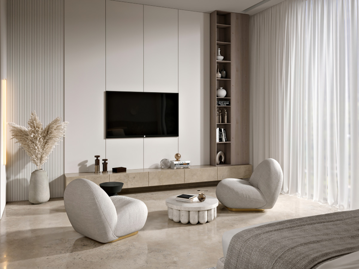 minimal design luxury bedroom interior design abudhabi dubai