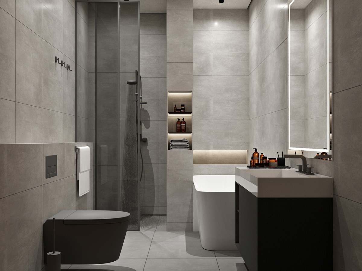 minimal luxury ibathroom interior design abudhabi dubai