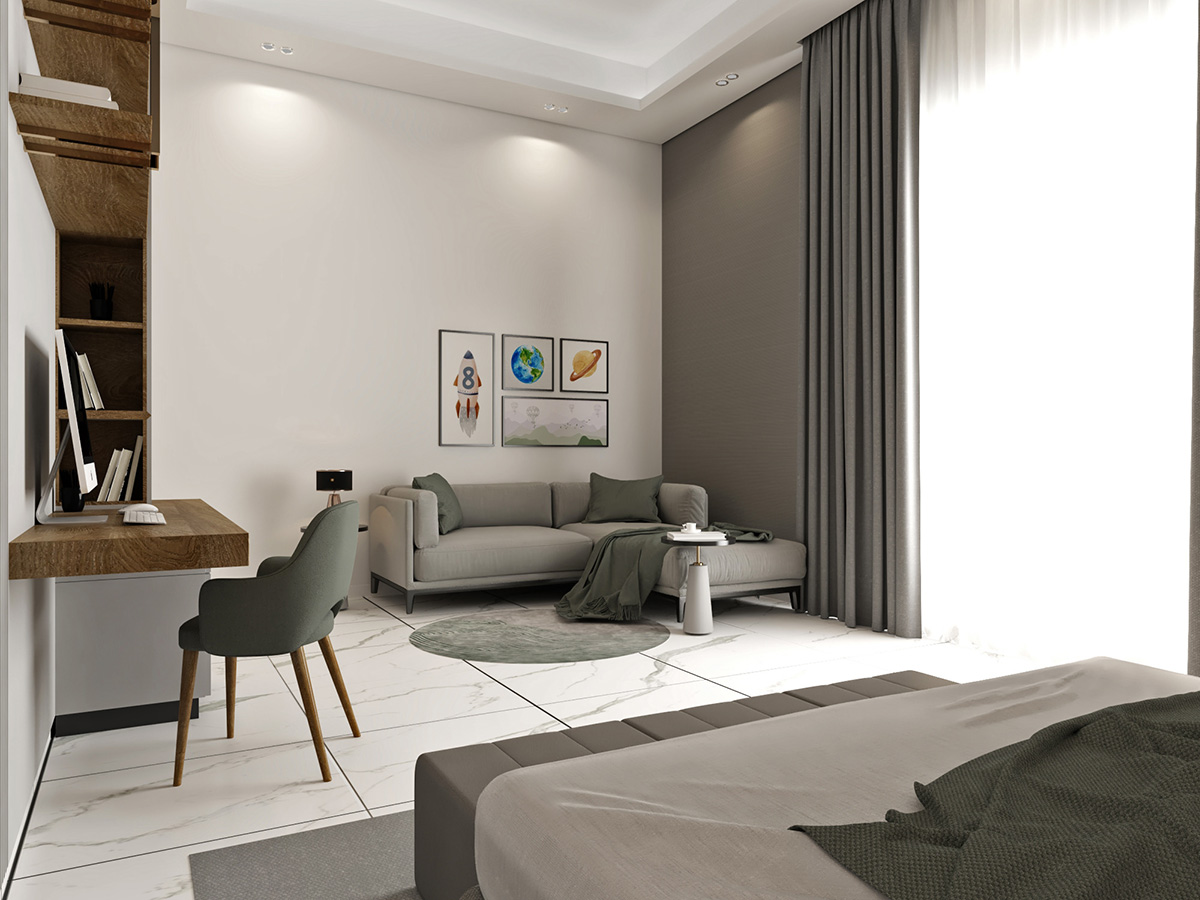 modern boy bedroom interior design abudhabi dubai