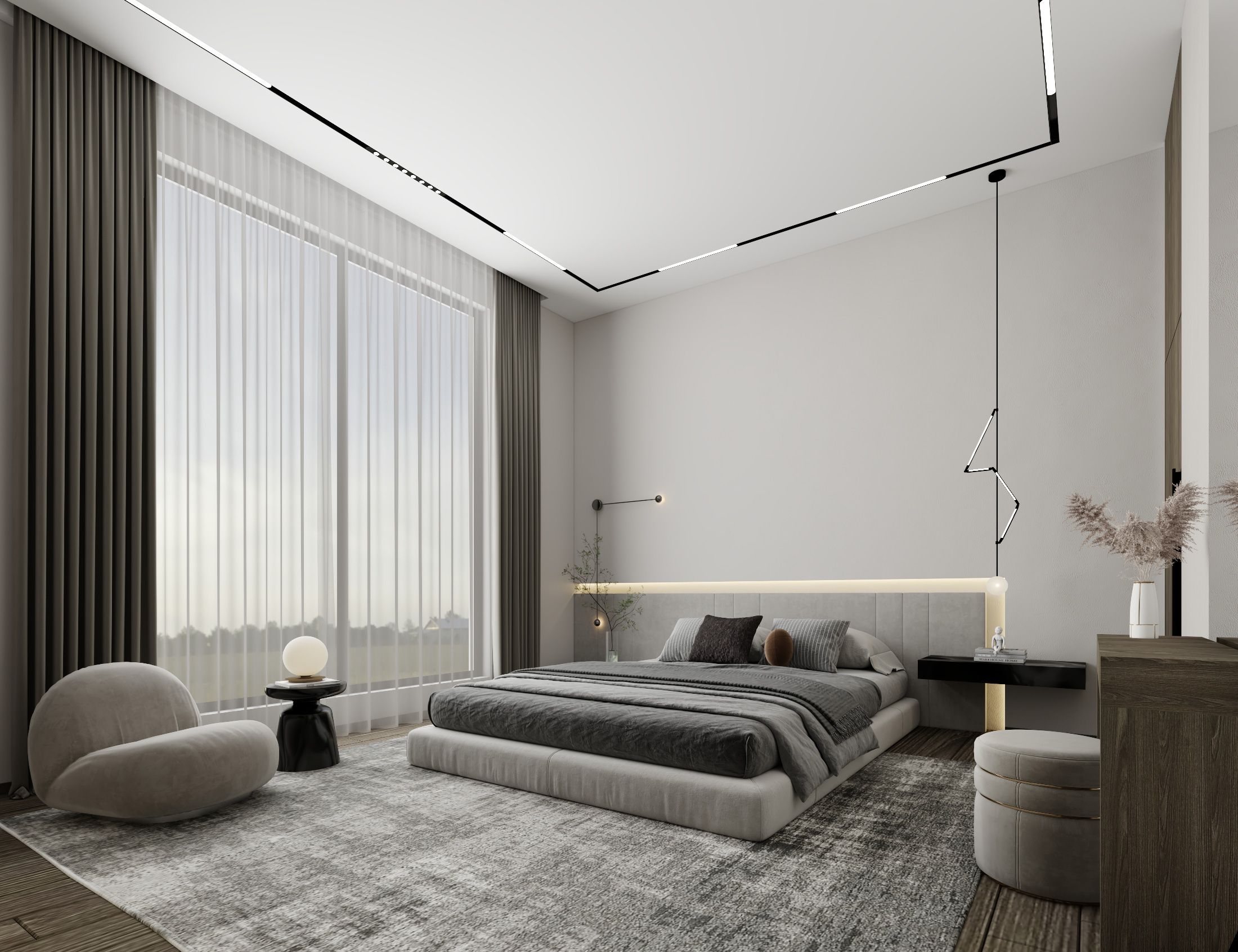 modern contemporary minimalist luxury bedroom interior design dubai abudhabi