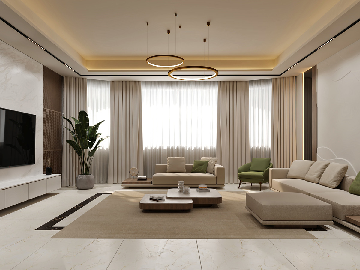 modern living room interior design green luxury abudhabi dubai