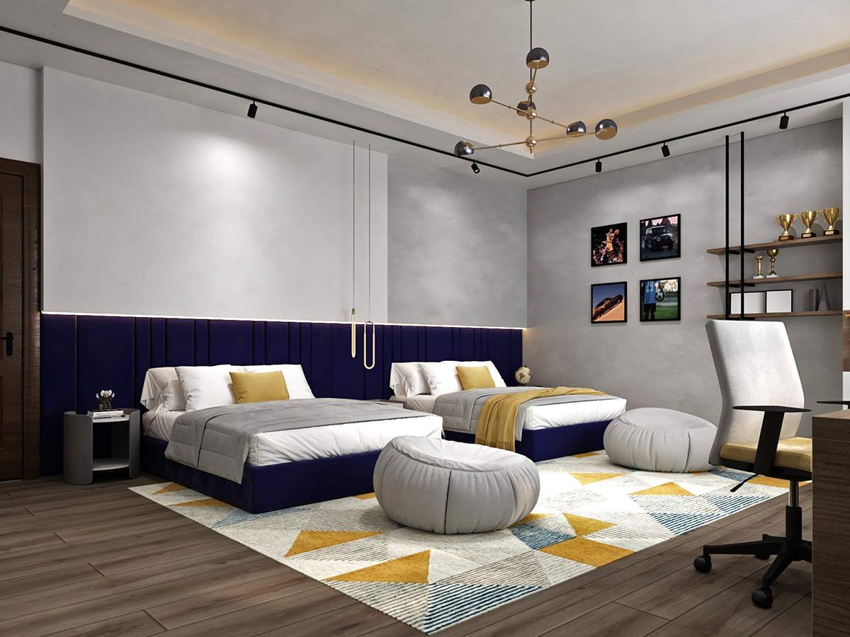 modern luxury interior design boy bedroom abudhabi dubai