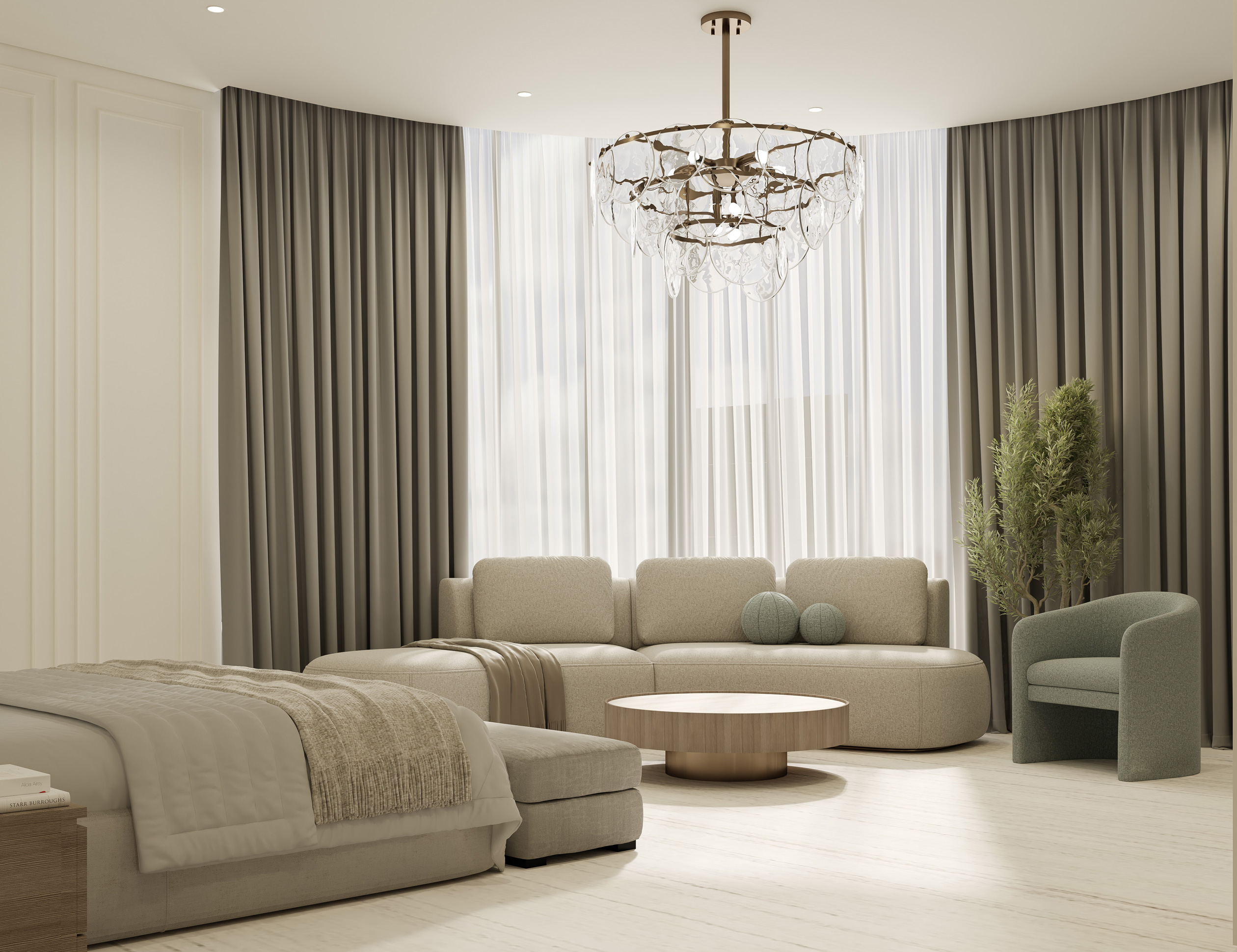 timeless modern luxury classsic interior design bedroom muted tones abudhabi dubai