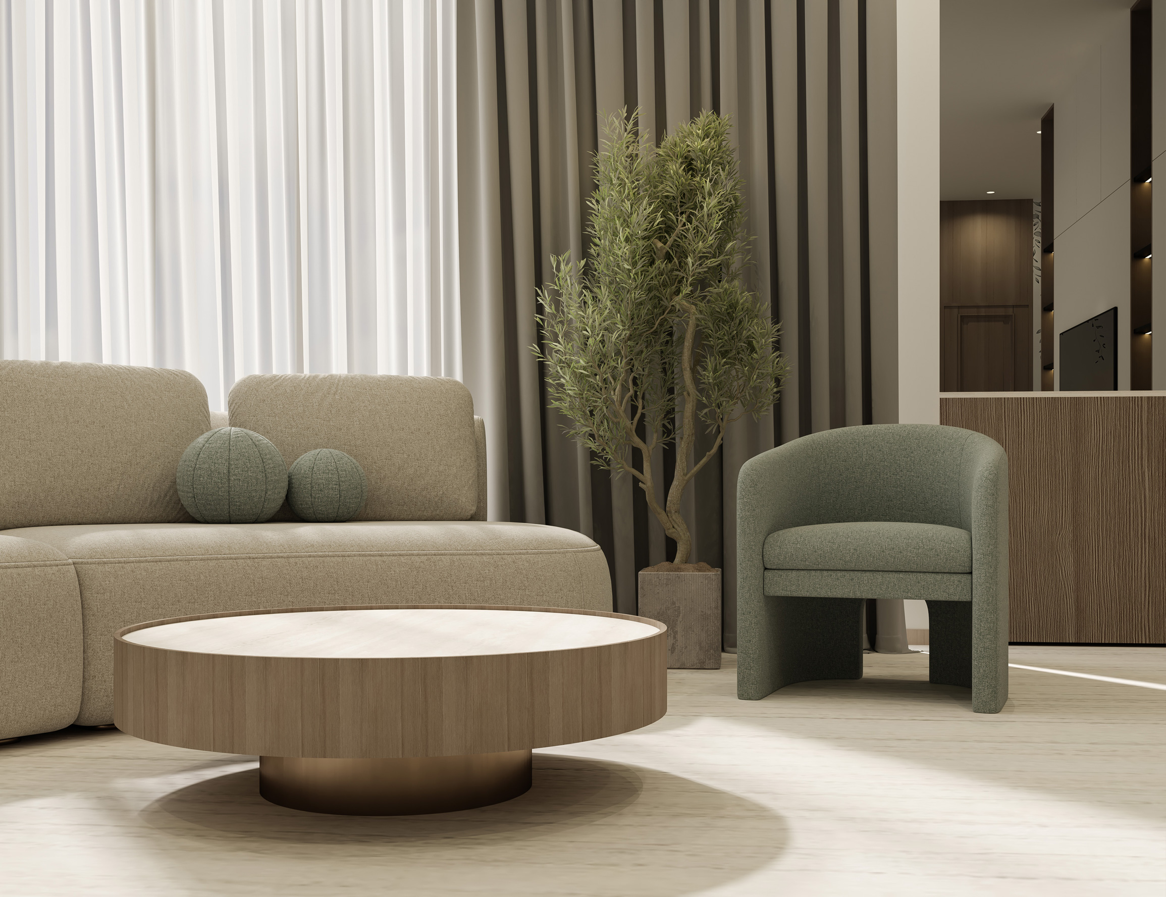 timeless modern luxury classsic interior design bedroom sitting muted tones abudhabi dubai